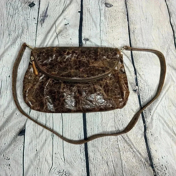Zina Eva Handbags - Zina Eva Brown Leather Suede Shoulder Bag